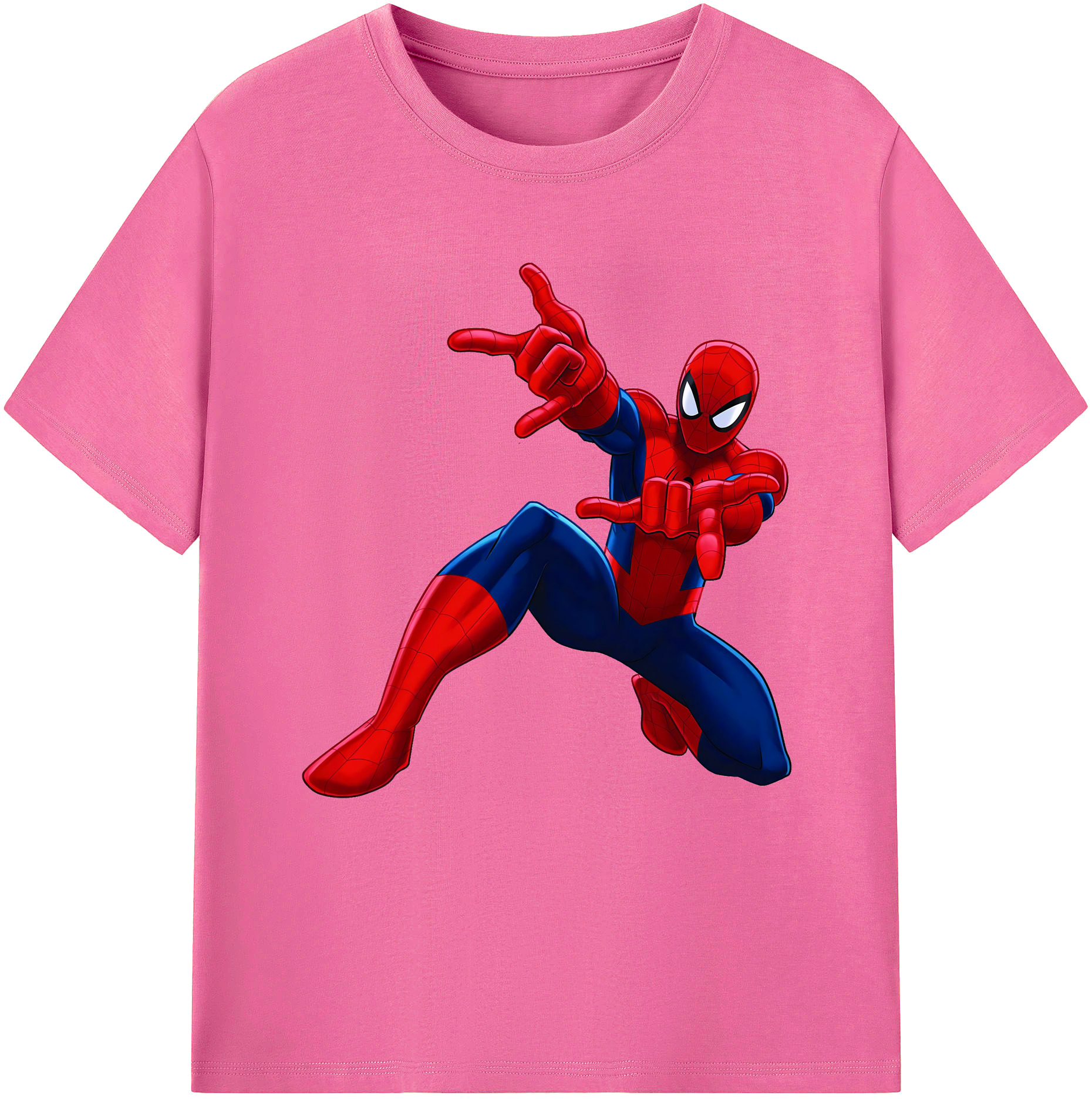 （画像用） Spider Man スパイダーマン レディースカジュアルプリントTシャツ（綿100％）